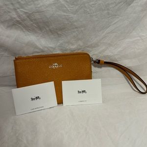 Mustard/Orange Coach Wristlet Wallet